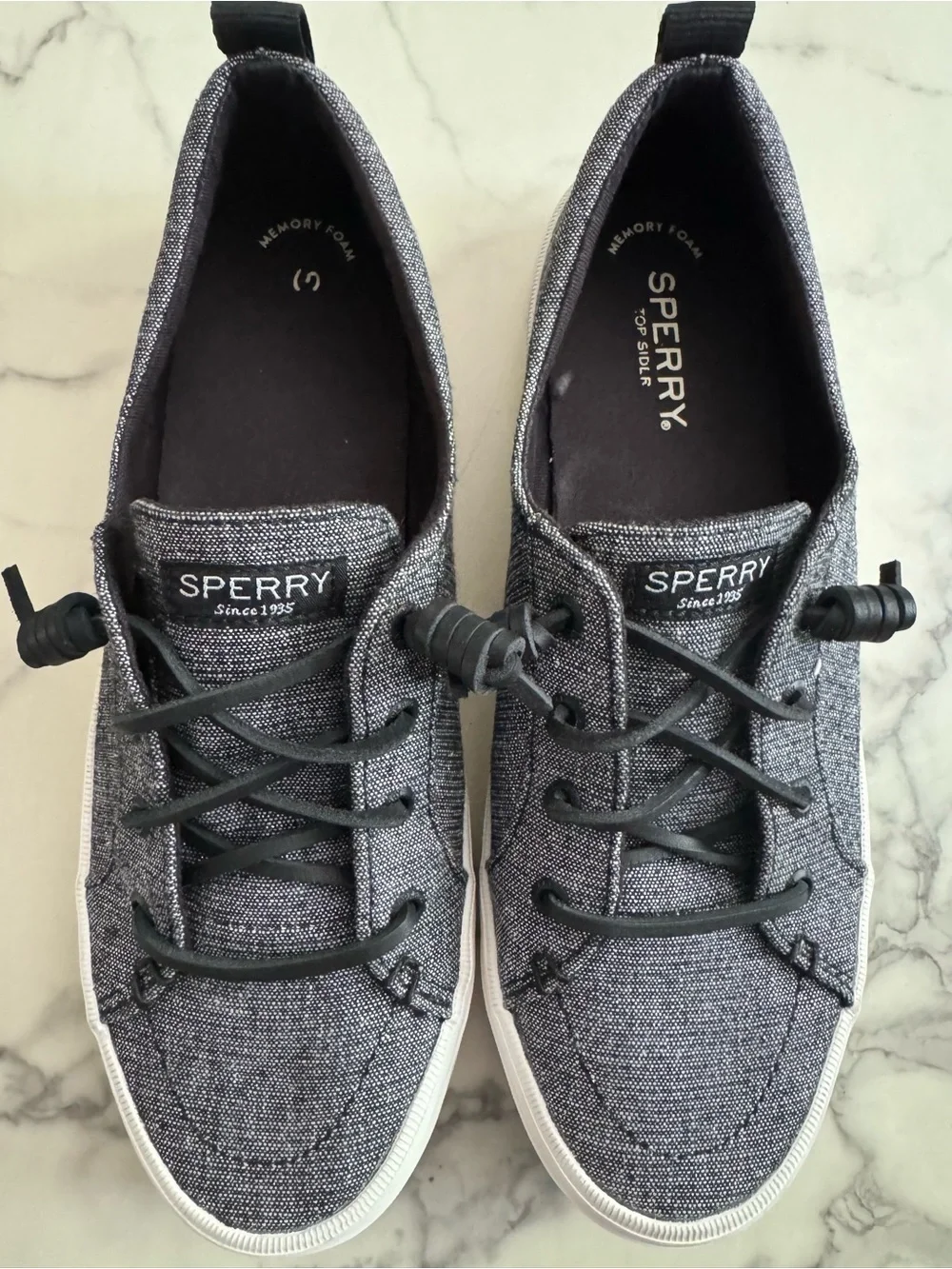 Sperry Crest Vibe Sparkle Boat Shoe Sneakers • Women’s 9 Black
